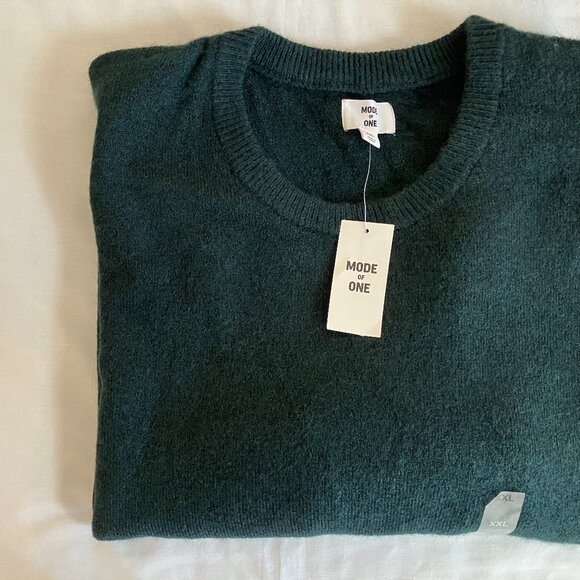 Mode of One Men's Relaxed-Fit Cozy Sweater Deep Malachite Green- XXL - Picture 3 of 6